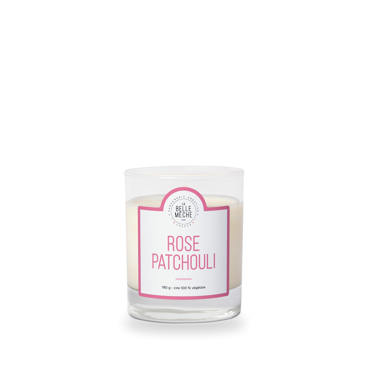 Bougie parfumée Rose Patchouli de La Belle Mèche, 190 g