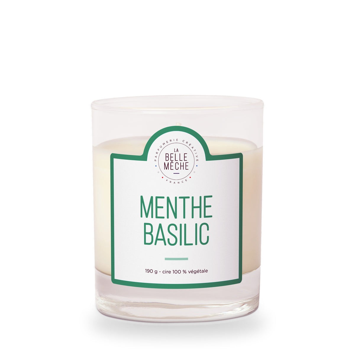 Bougie parfumée Menthe Basilic de La Belle Mèche, 190 g