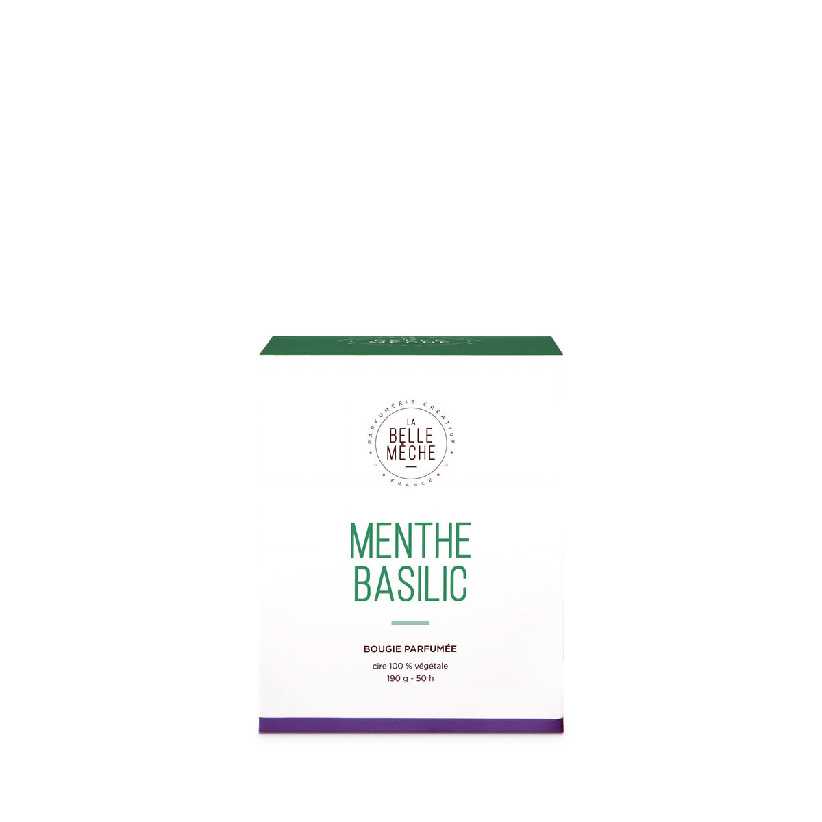 Bougie parfumée Menthe Basilic de La Belle Mèche, 190 g, coffret