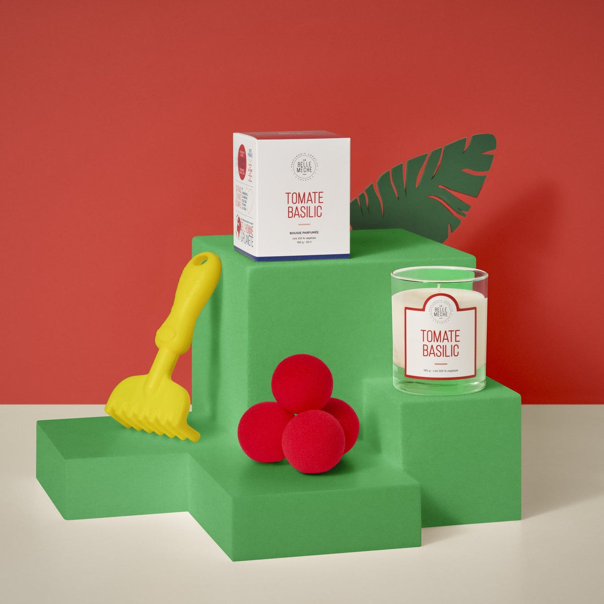 Bougie parfumée Tomate Basilic de La Belle Mèche et son étui