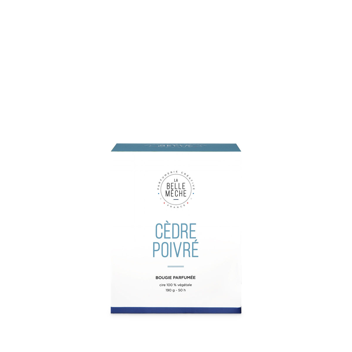 Bougie parfumée Cèdre Poivré de La Belle Mèche, 190 g, coffret