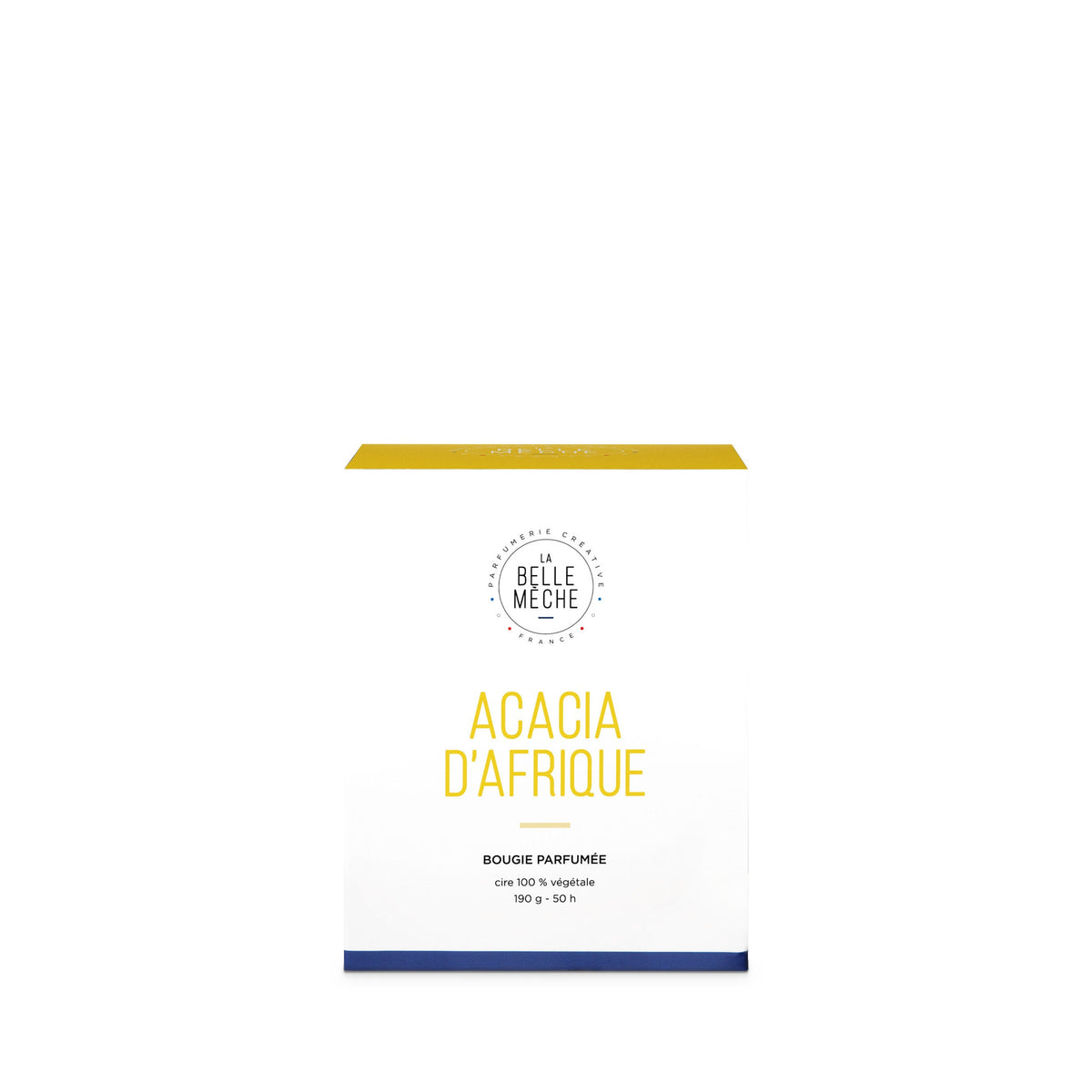Bougie parfumée Acacia d’Afrique de La Belle Mèche, 190 g, coffret