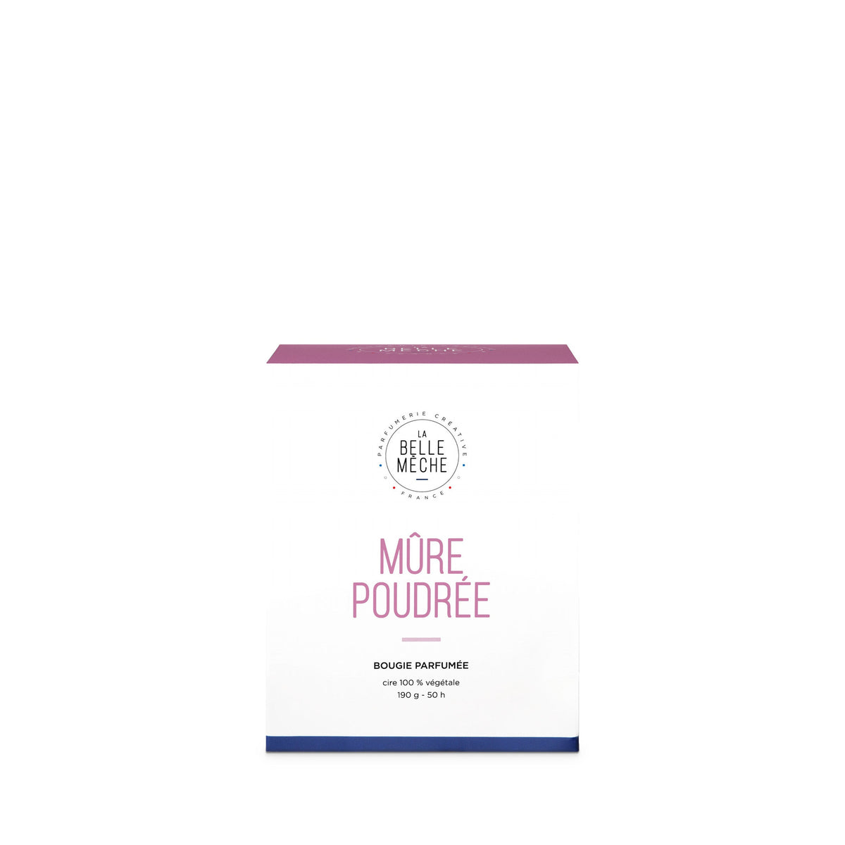 Bougie parfumée Mûre Poudrée de La Belle Mèche, 190 g, coffret