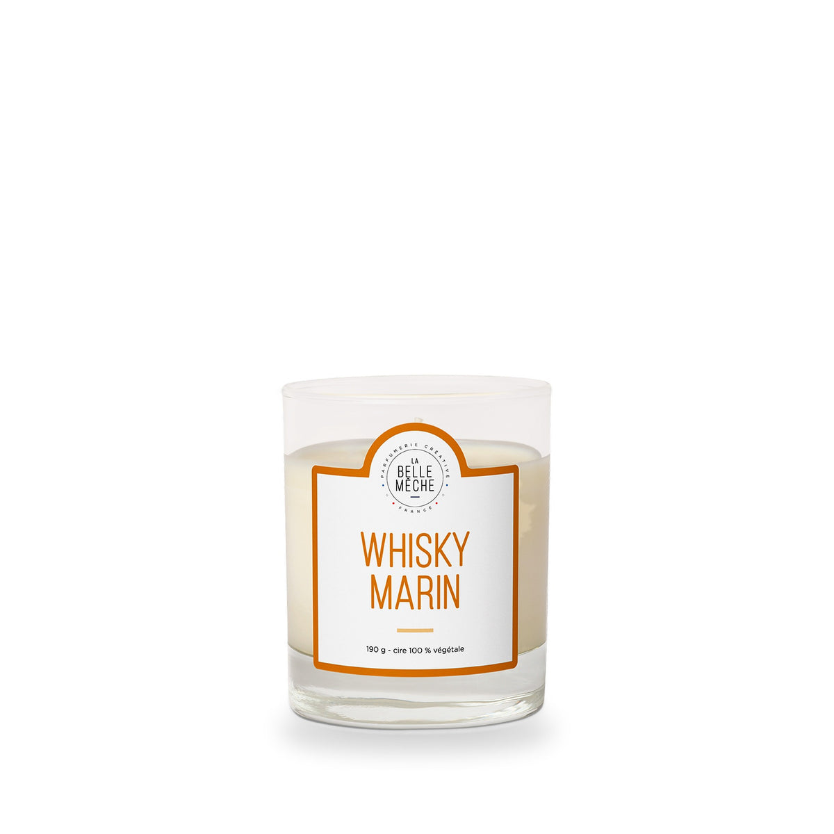 Bougie parfumée Whisky Marin de La Belle Mèche, 190 g