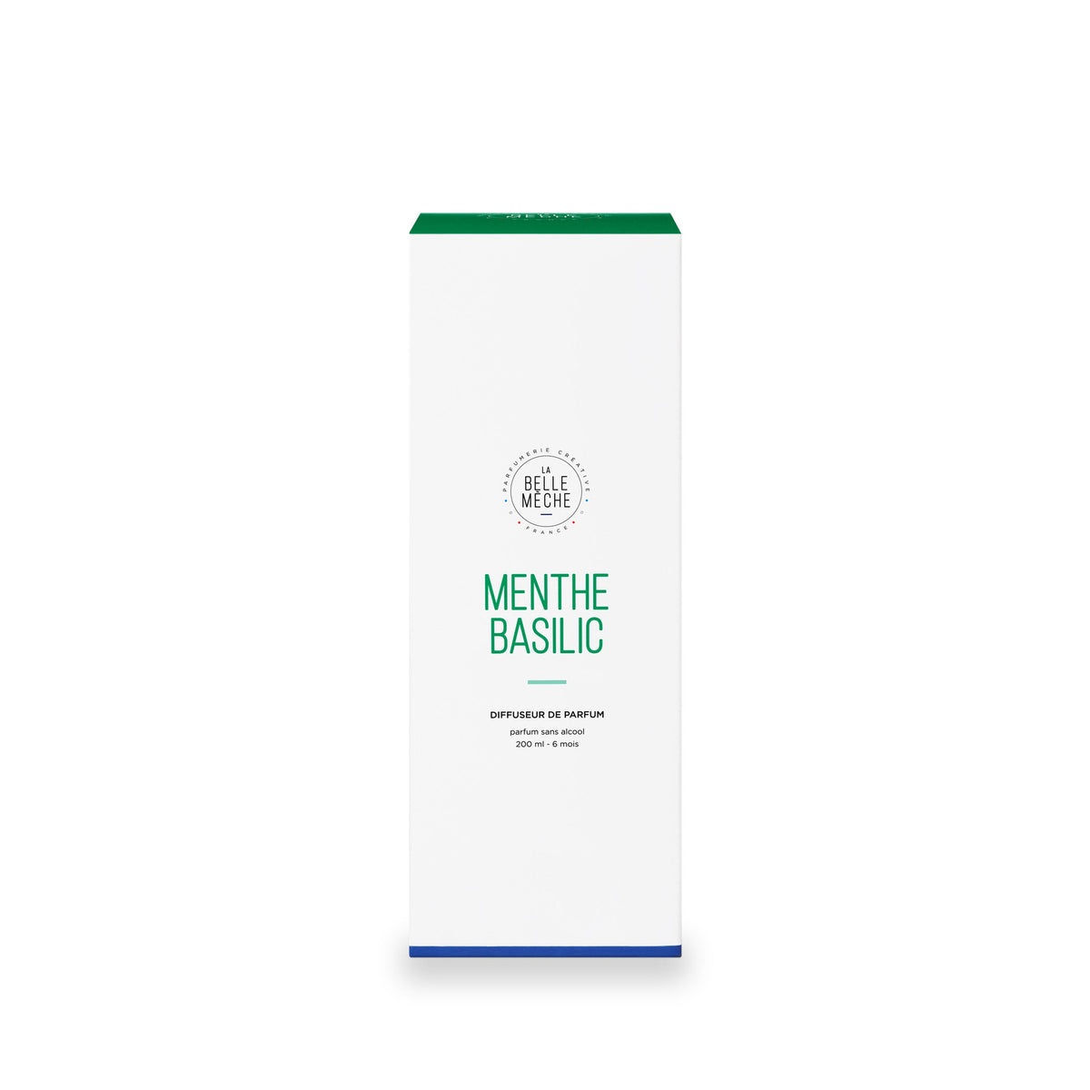 Diffuseur à bâtonnets Menthe Basilic de La Belle Mèche, pot en verre de 200 ml, deuxième vue