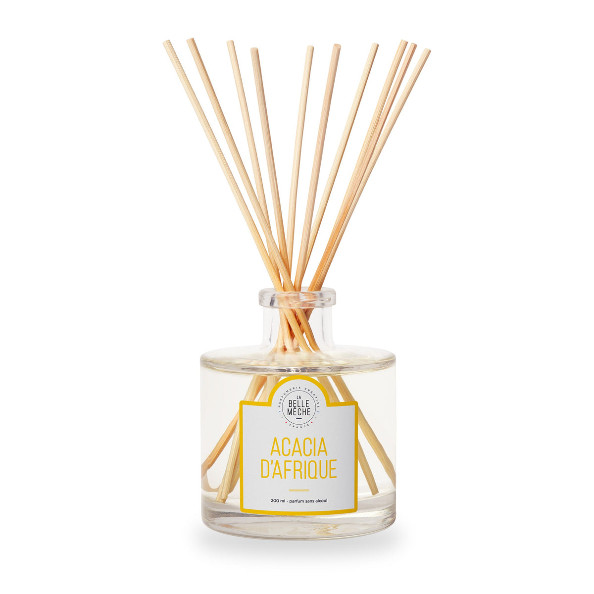 African Acacia Reed Diffuser by La Belle Mèche, 200 ml glass jar