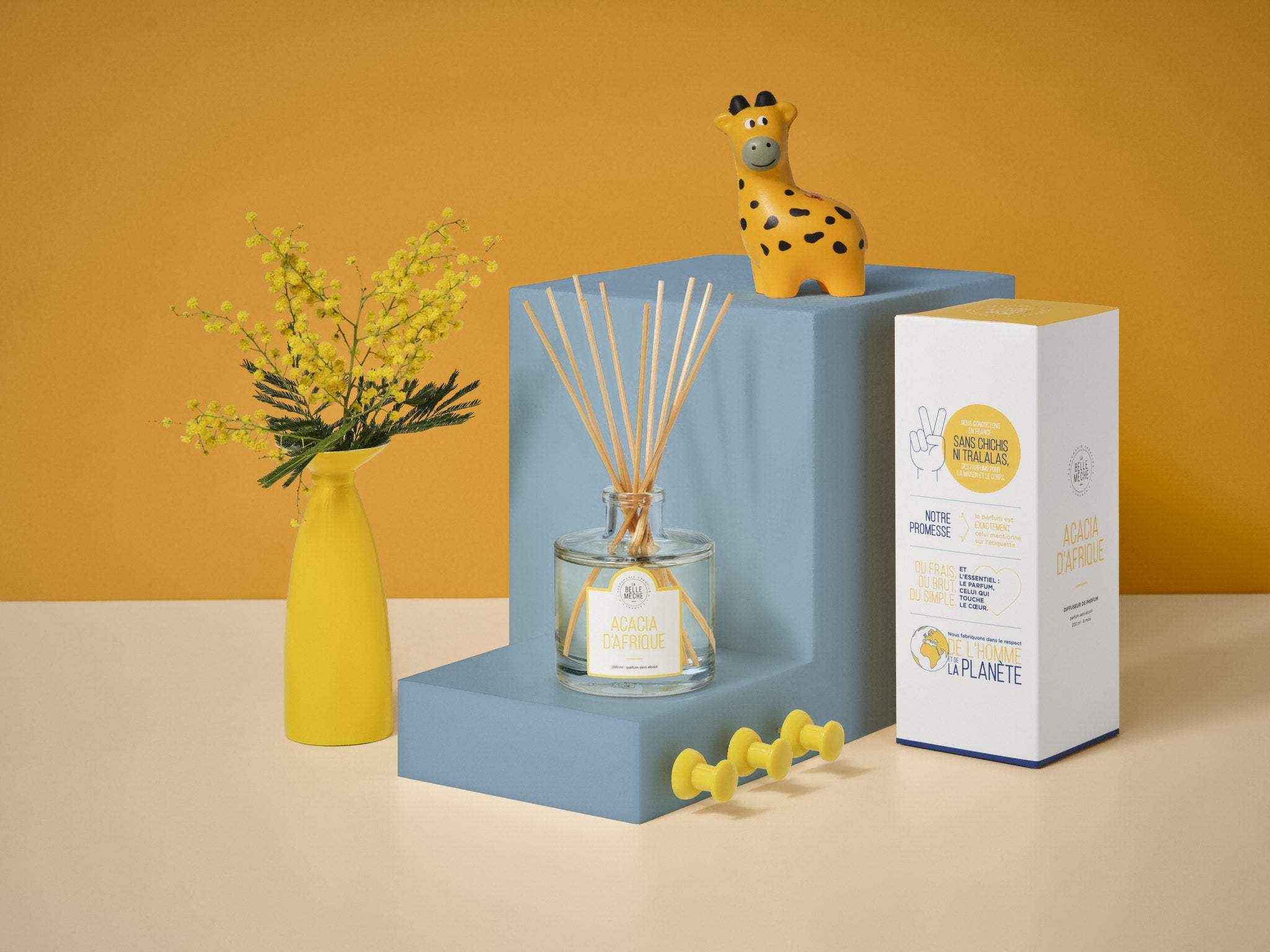La Belle Mèche African Acacia reed diffuser with mimosa