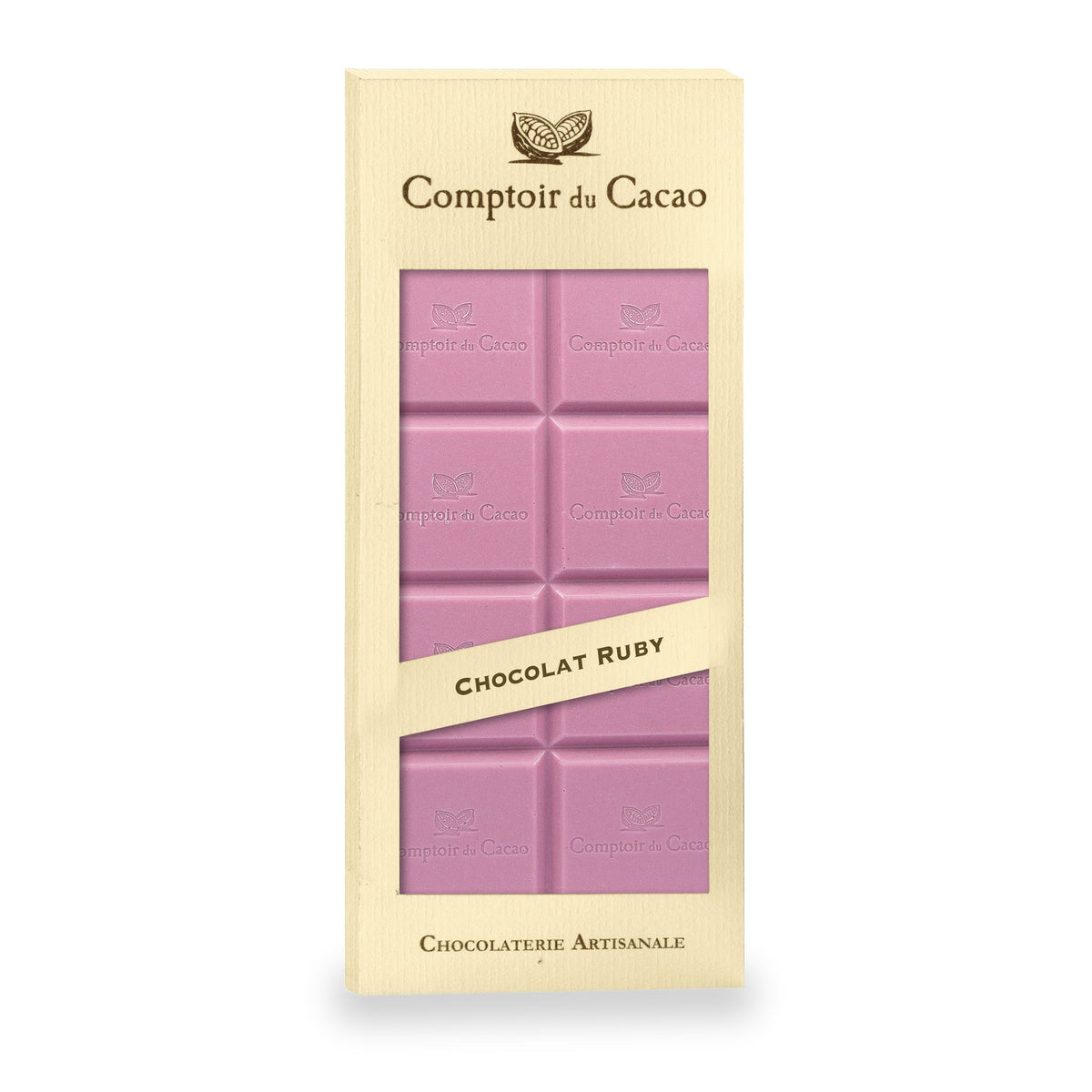 Tablette de chocolat ruby nature du Comptoir du Cacao, 90 g