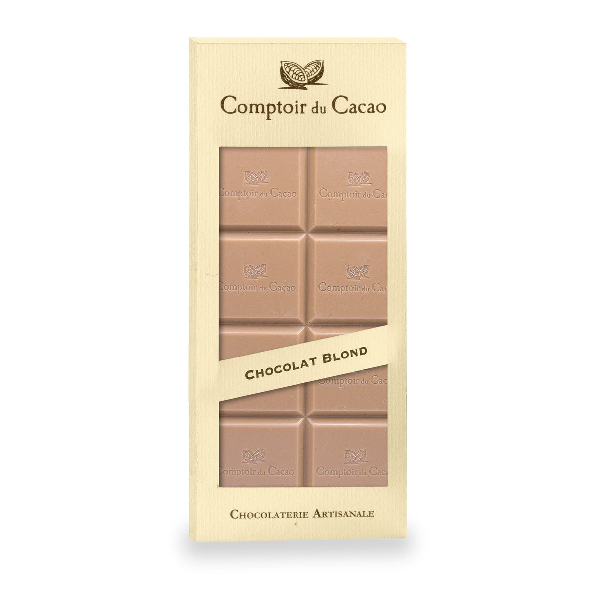 Tablette de chocolat blond nature du Comptoir du Cacao, 90 g
