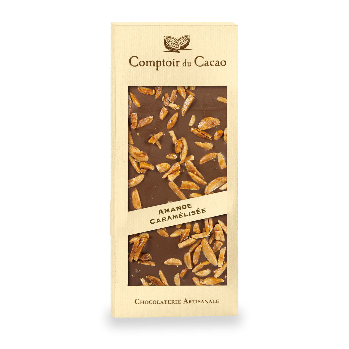 Almonds Chocolate Bar Milk by Comptoir du Cacao, 90 g