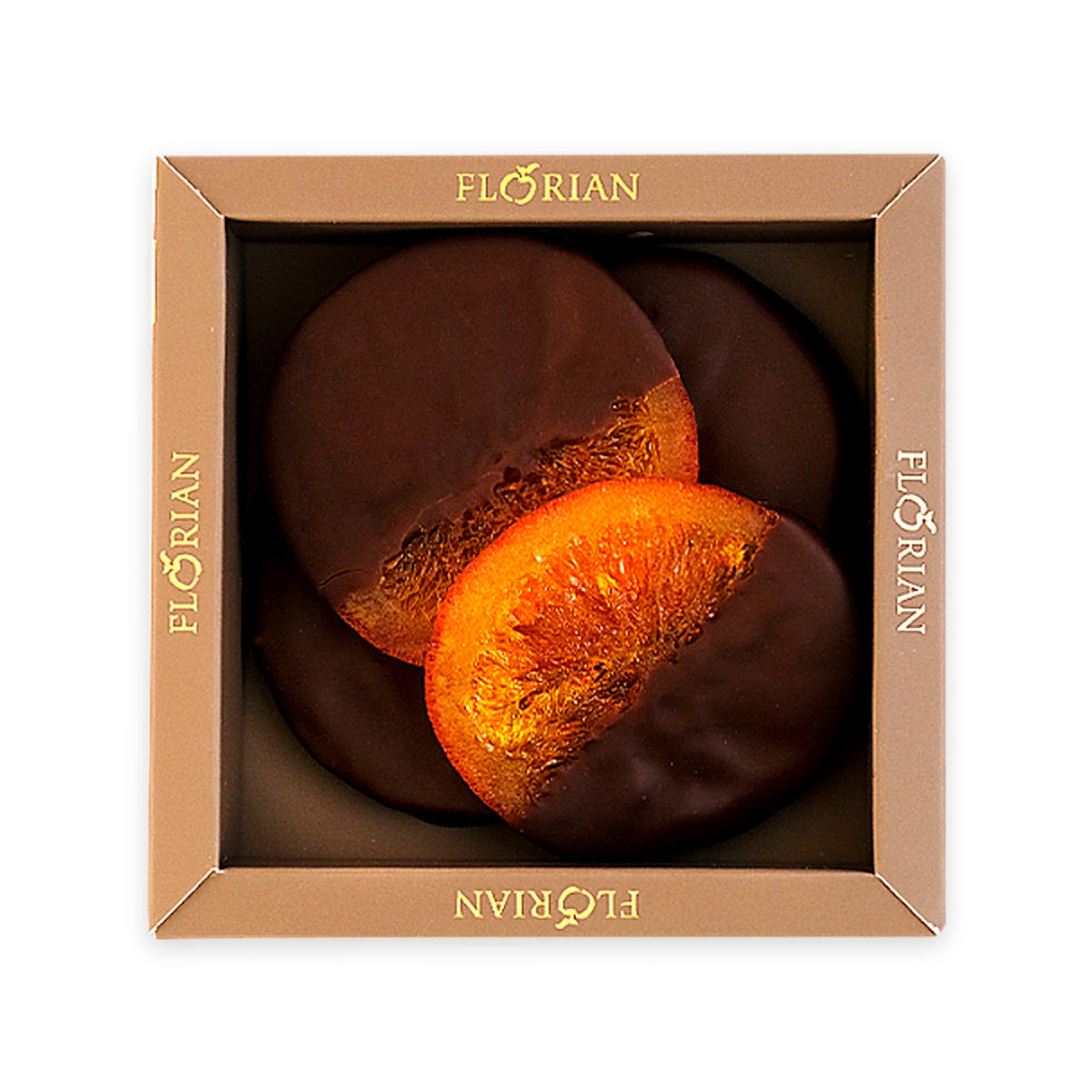 Chocolate Candied Orange Slices by Confiserie Florian, gift box of 4