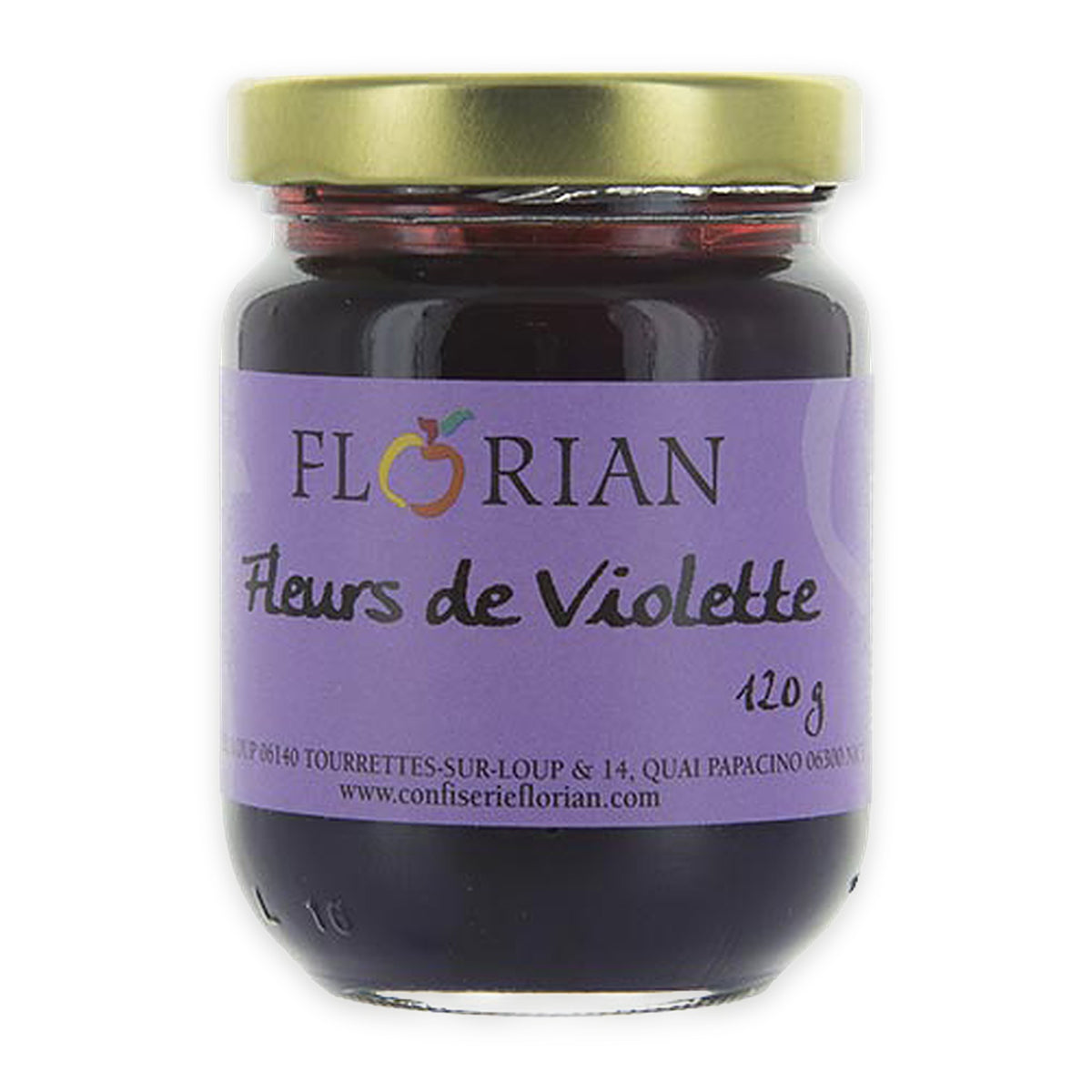 Gelée de violette de la Confiserie Florian, pot en verre de 120 g