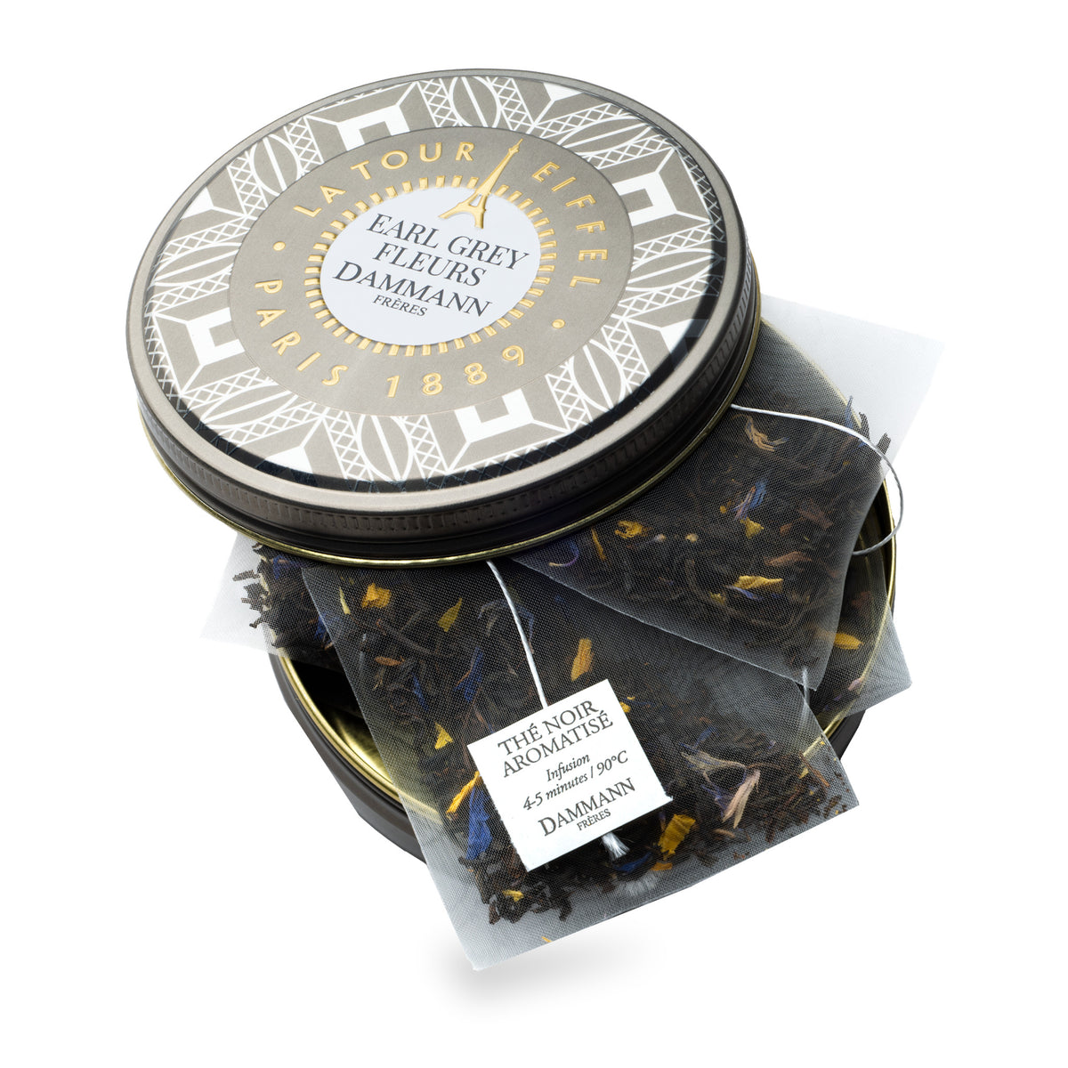 Earl Grey Fleurs Candy Box by Dammann Frères, box of 6 sachets, second view