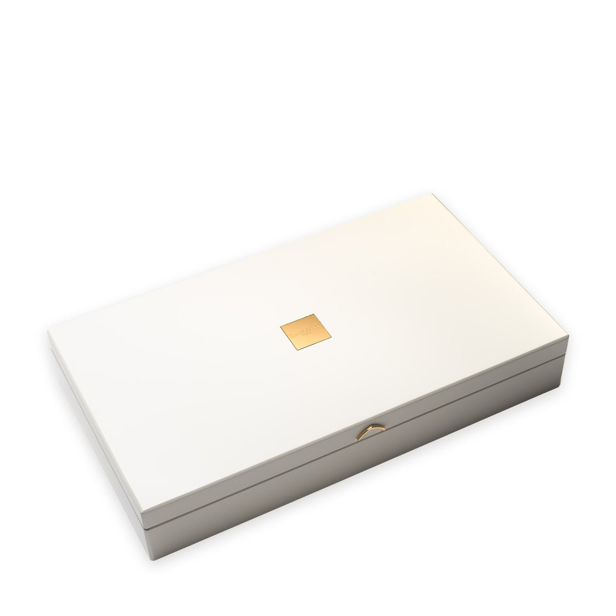 Coffret Palace de Dammann Frères, bois laqué blanc, fermé
