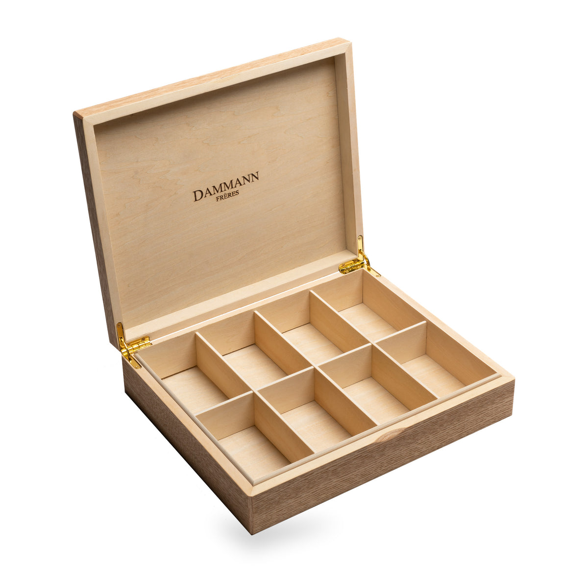 Coffret de tisanes en bois clair de Dammann Frères, 48 sachets, troisième vue