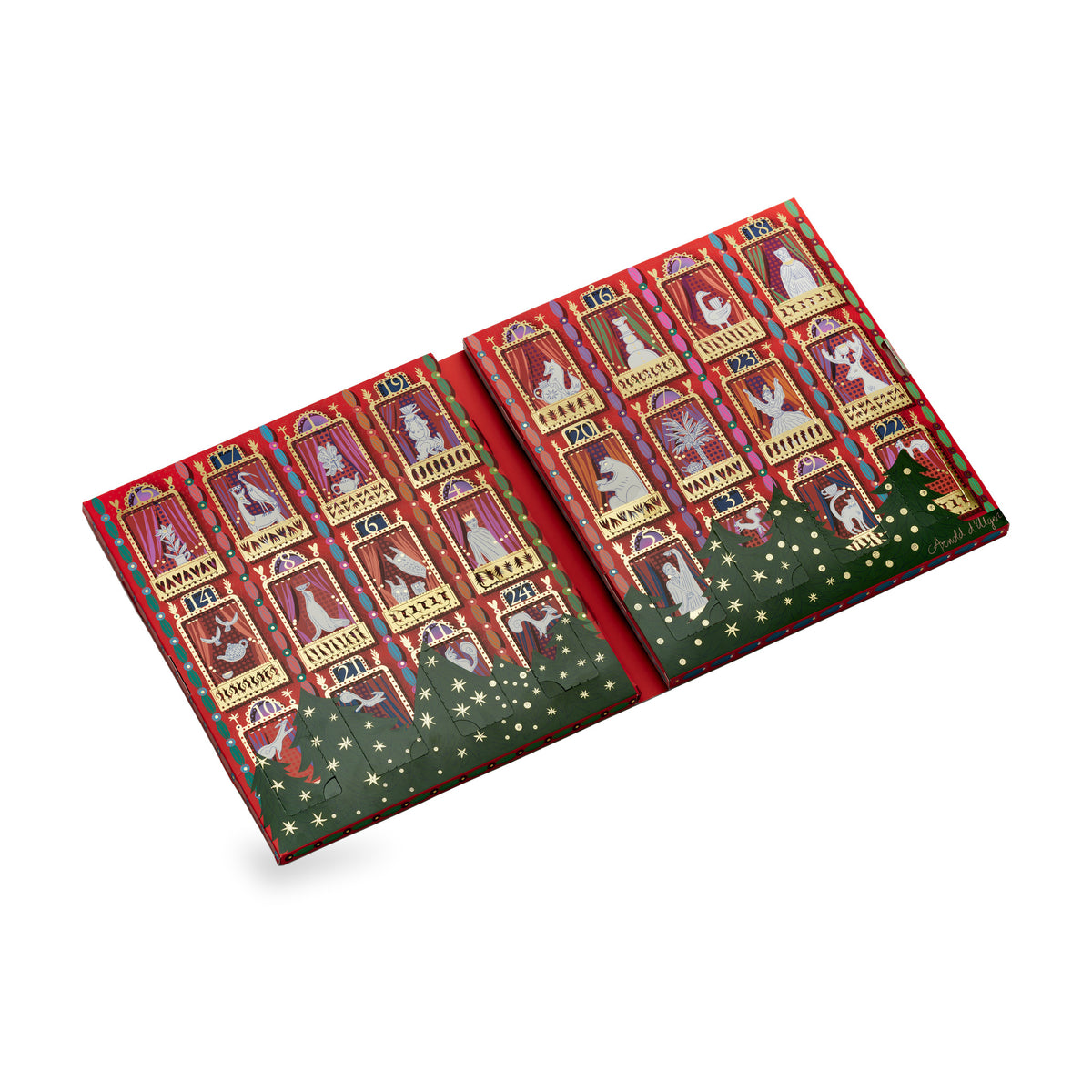 Advent Calendar 2026 by Dammann Frères, fully opened flat