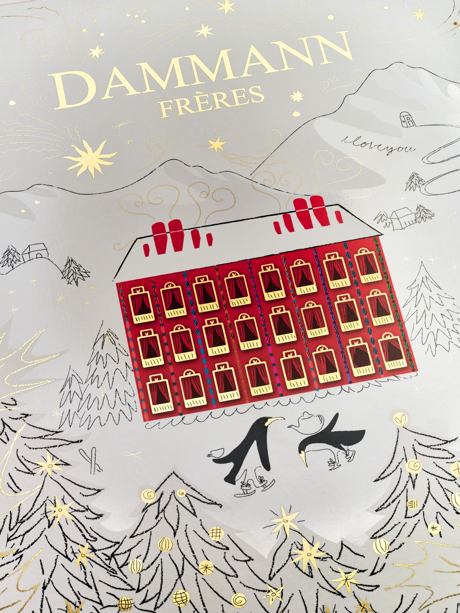 Advent Calendar by Dammann Frères, close-up of the illustrated cover with the snowy palace
