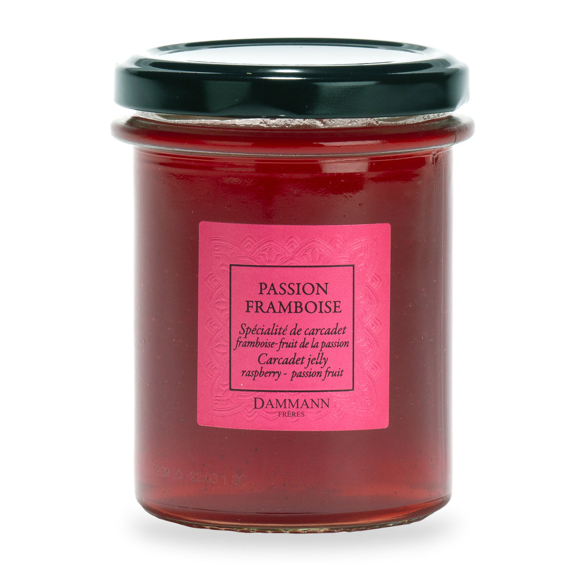 Gelée d’infusion Carcadet Passion-Framboise de Dammann Frères dans son pot en verre