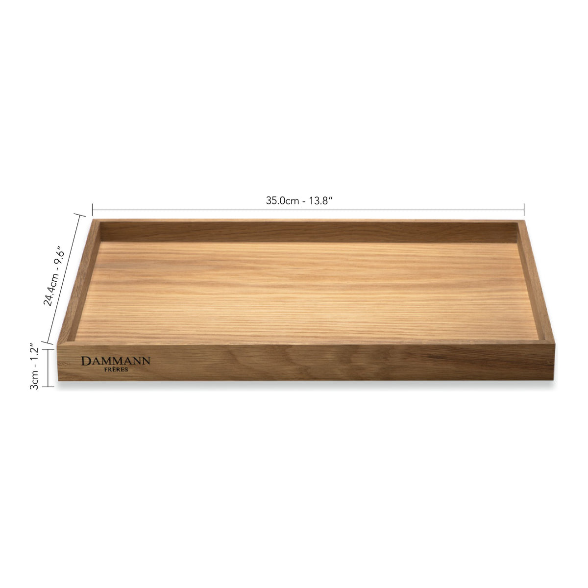 Oak Wooden Tray by Dammann Frères, dimensions