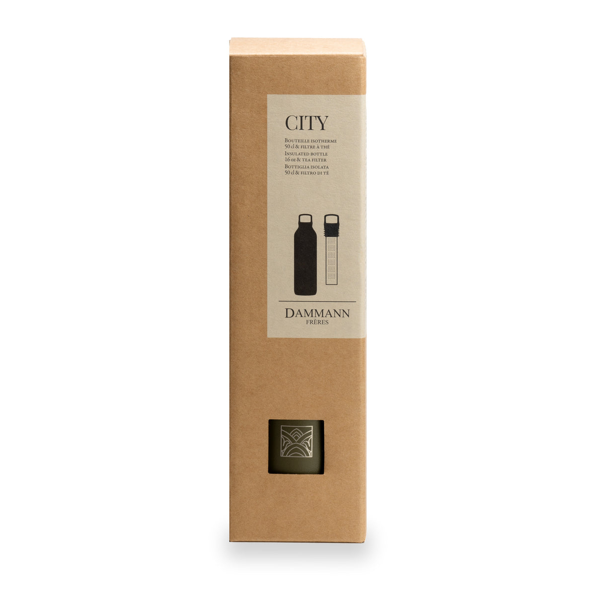 City Insulated Bottle Khaki by Dammann Frères