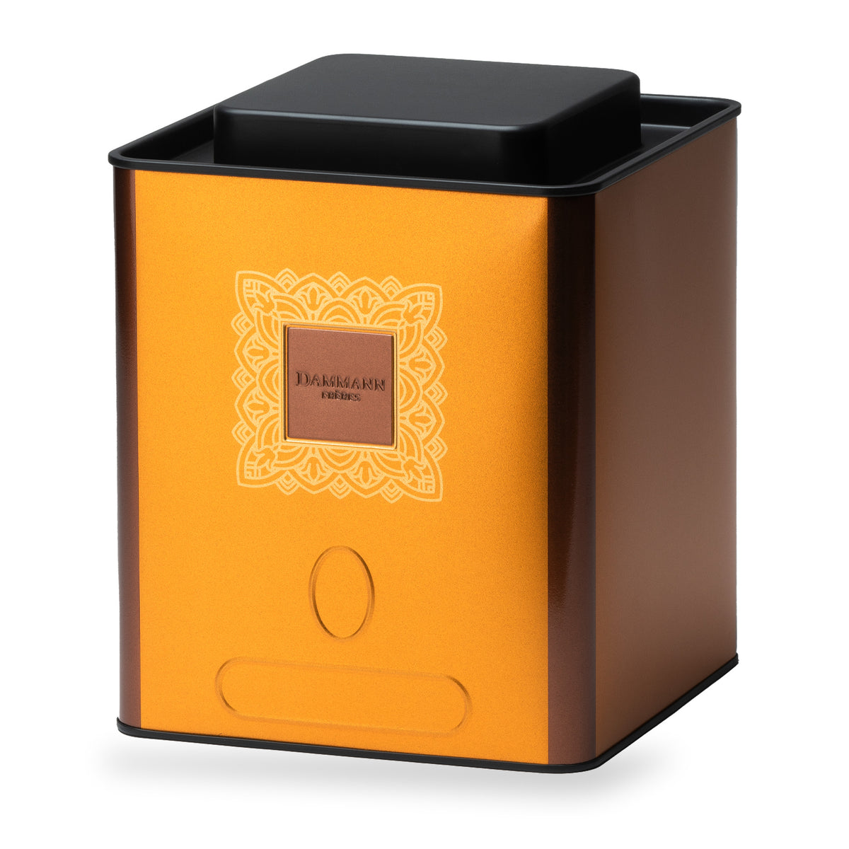 Orange Empty Canister by Dammann Frères, 1kg service canister