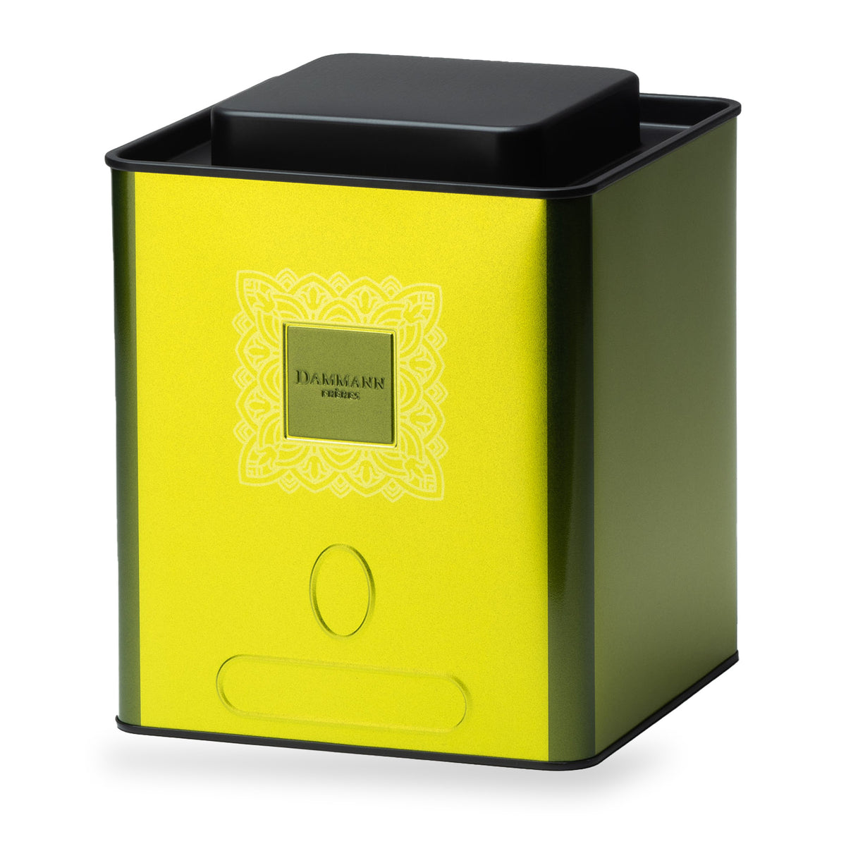 Green Empty Canister by Dammann Frères, 1kg service canister