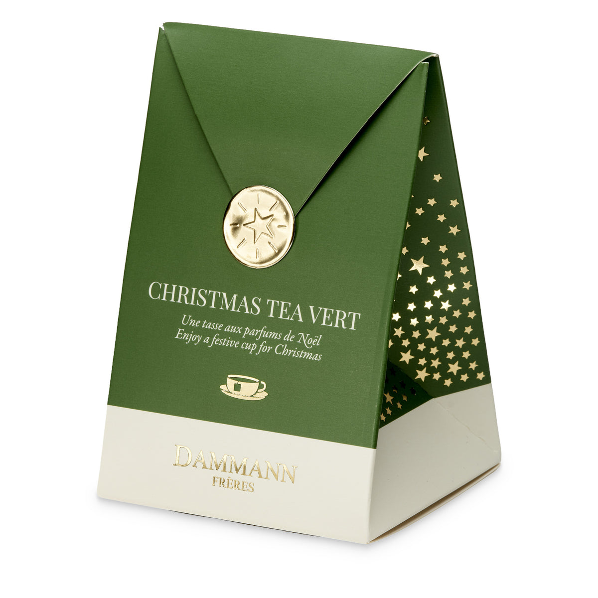 Christmas Tea Vert de Dammann Frères, pochette verte de 6 sachets