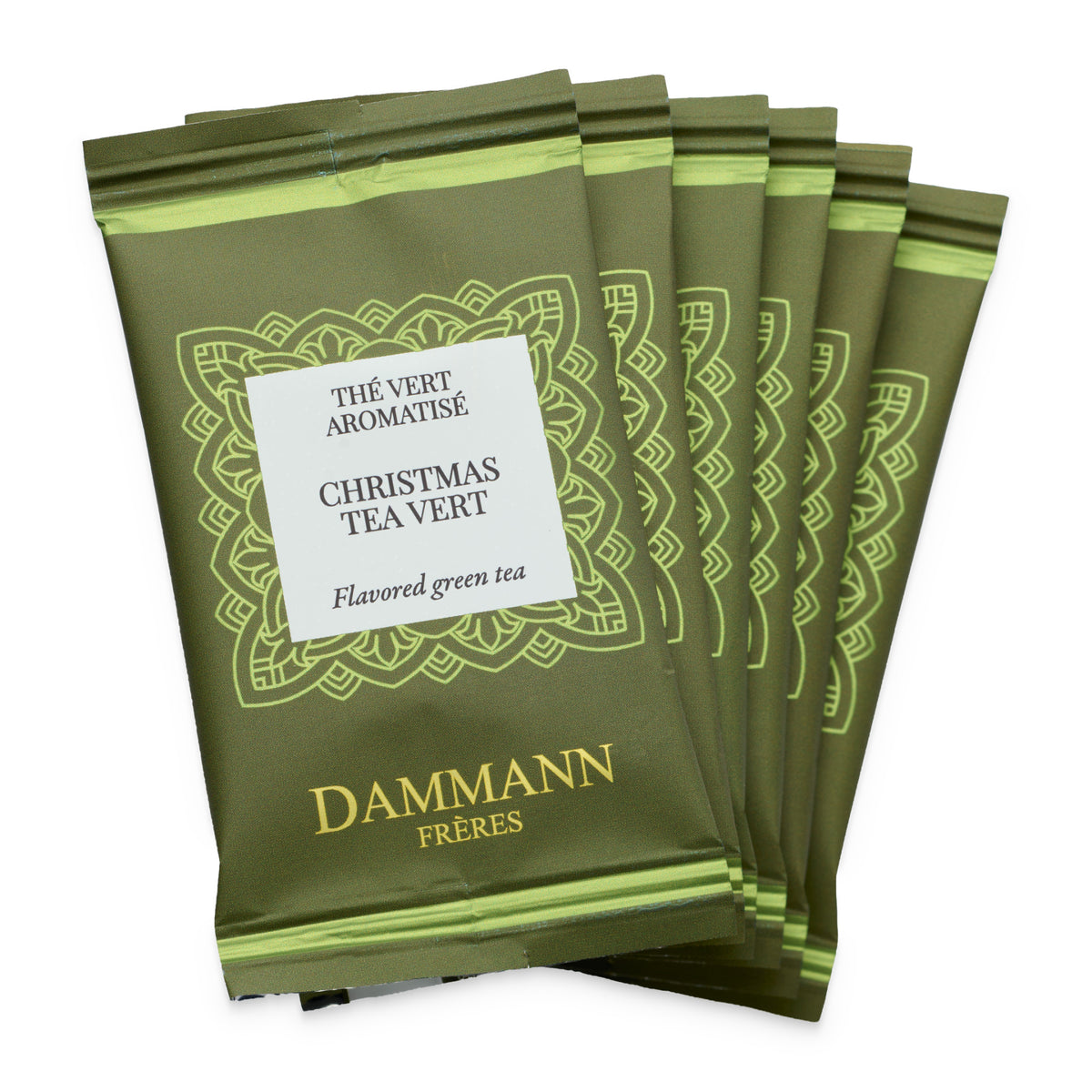 Christmas Tea Vert by Dammann Frères, 6 individually wrapped tea bags