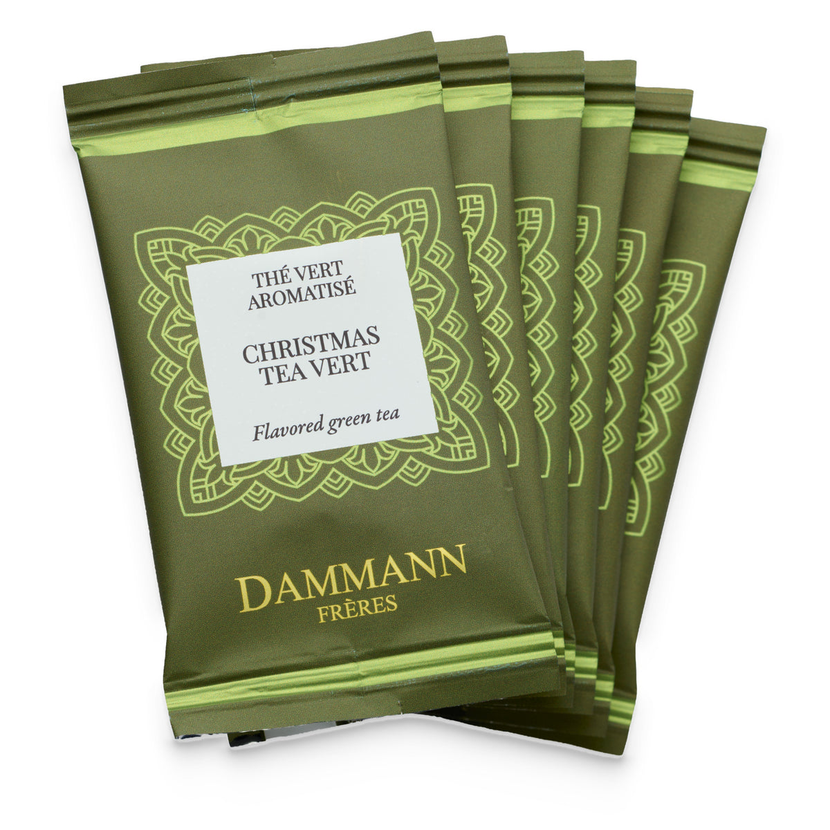 Christmas Tea Vert de Dammann Frères, 6 sachets emballés individuellement