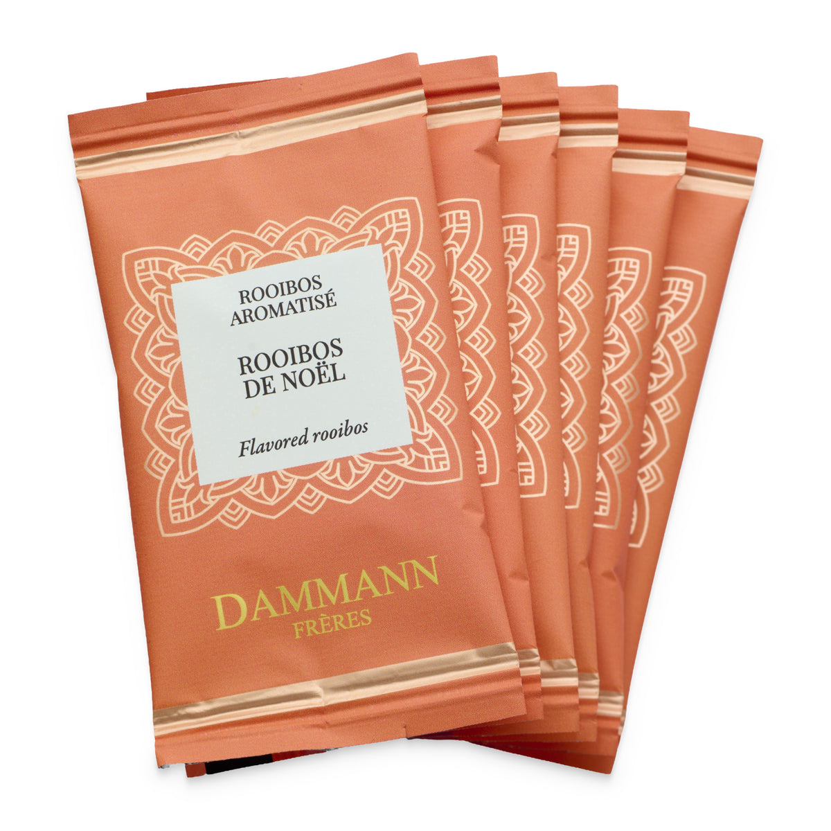 Rooibos de Noël de Dammann Frères, 6 sachets emballés individuellement