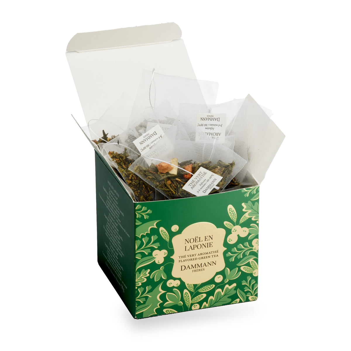 Noël en Laponie de Dammann Frères, boîte ouverte de sachets Cristal