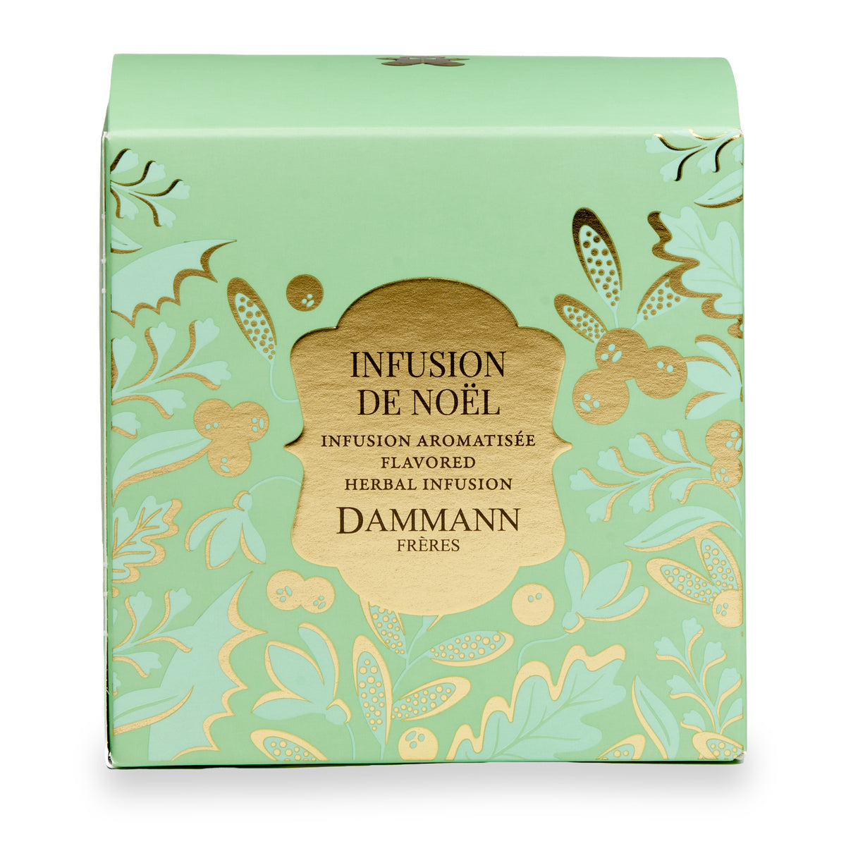 Infusion de Noël by Dammann Frères, light green box of 25 Cristal tea bags