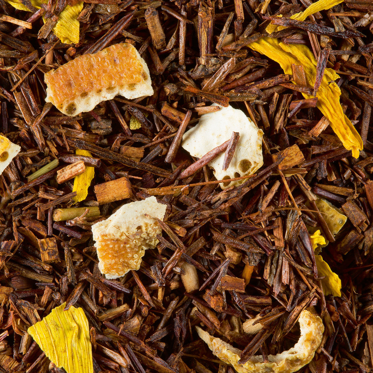 Close-up of Rooibos Citrus loose rooibos by Dammann Frères