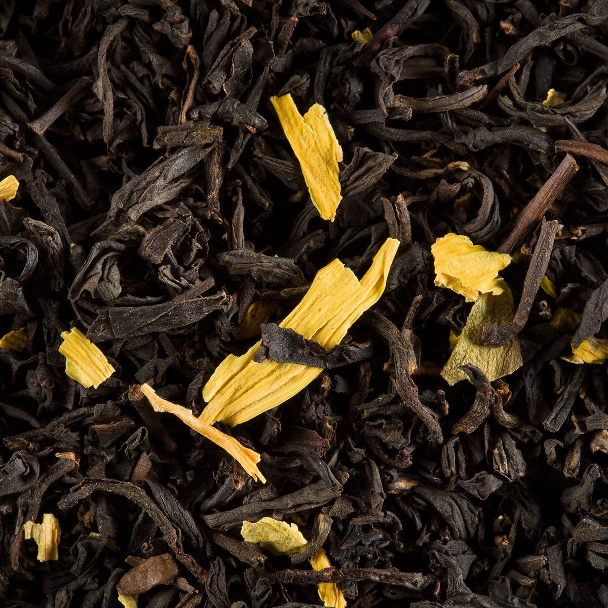 Close-up of Pomme D'Amour loose-leaf tea by Dammann Frères