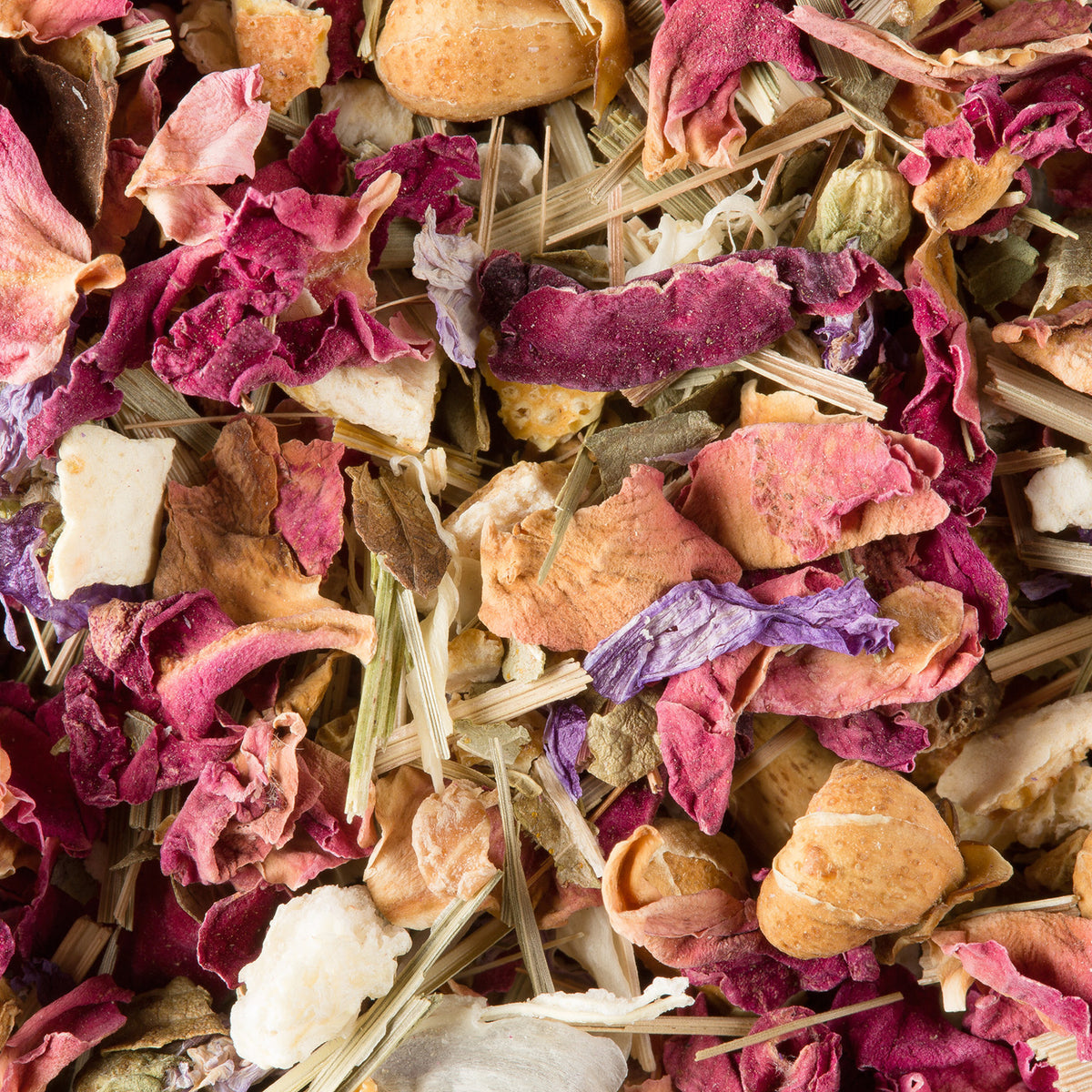 Close-up of Tisane Du Roy loose herbal infusion by Dammann Frères