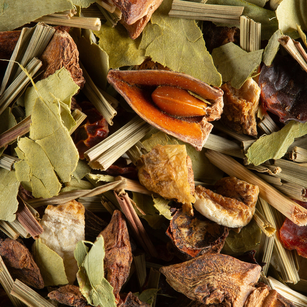 Close-up of Happy Dreams loose herbal infusion by Dammann Frères