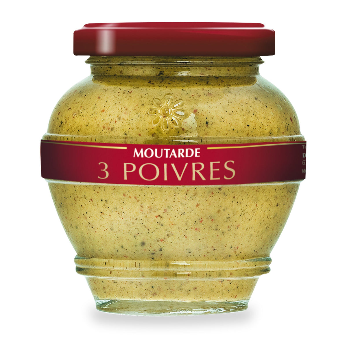 3 Peppers Mustard by Domaine des Terres Rouges, 200 g glass jar