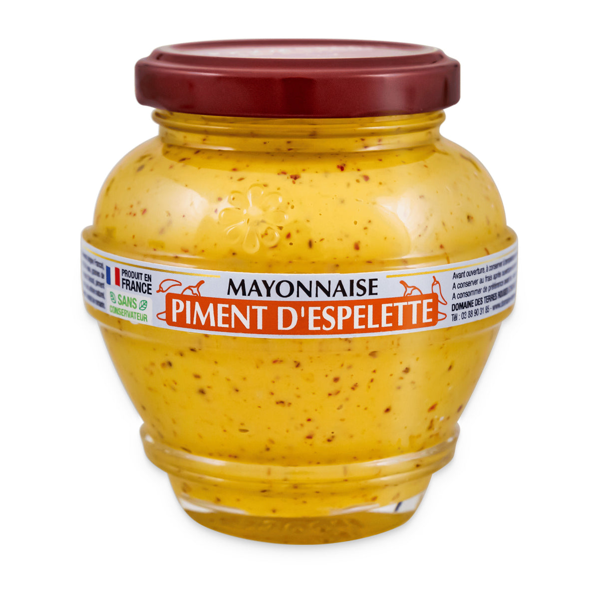 Espelette Pepper Mayonnaise by Domaine des Terres Rouges, 180 g glass jar