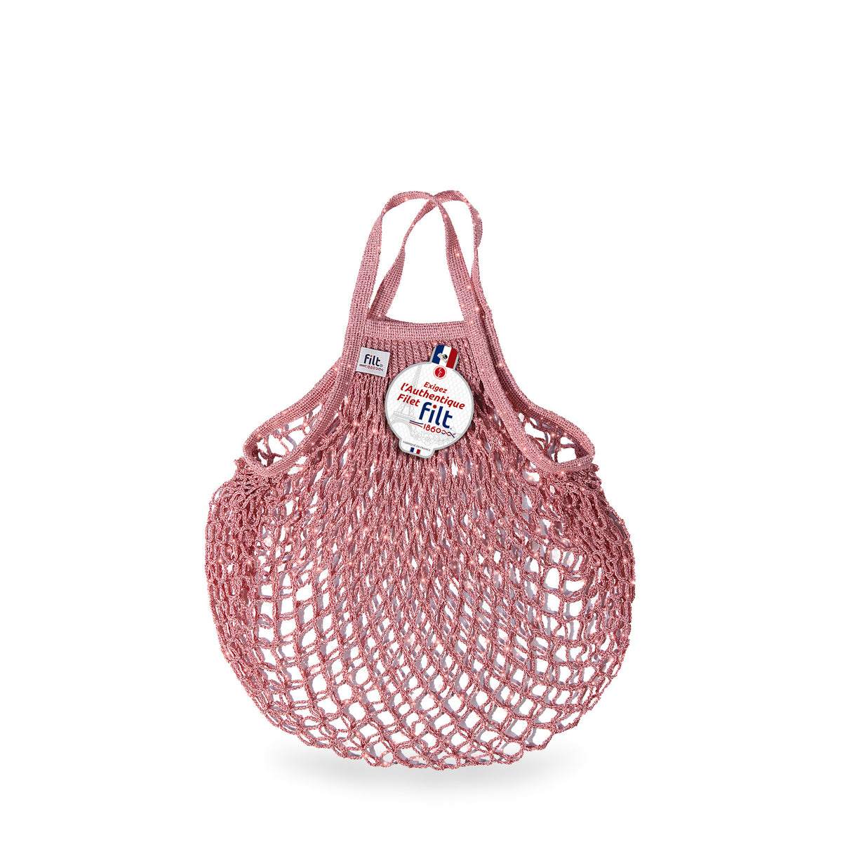 Pale Pink Glitter Net Bag by Filt 1860 — Small