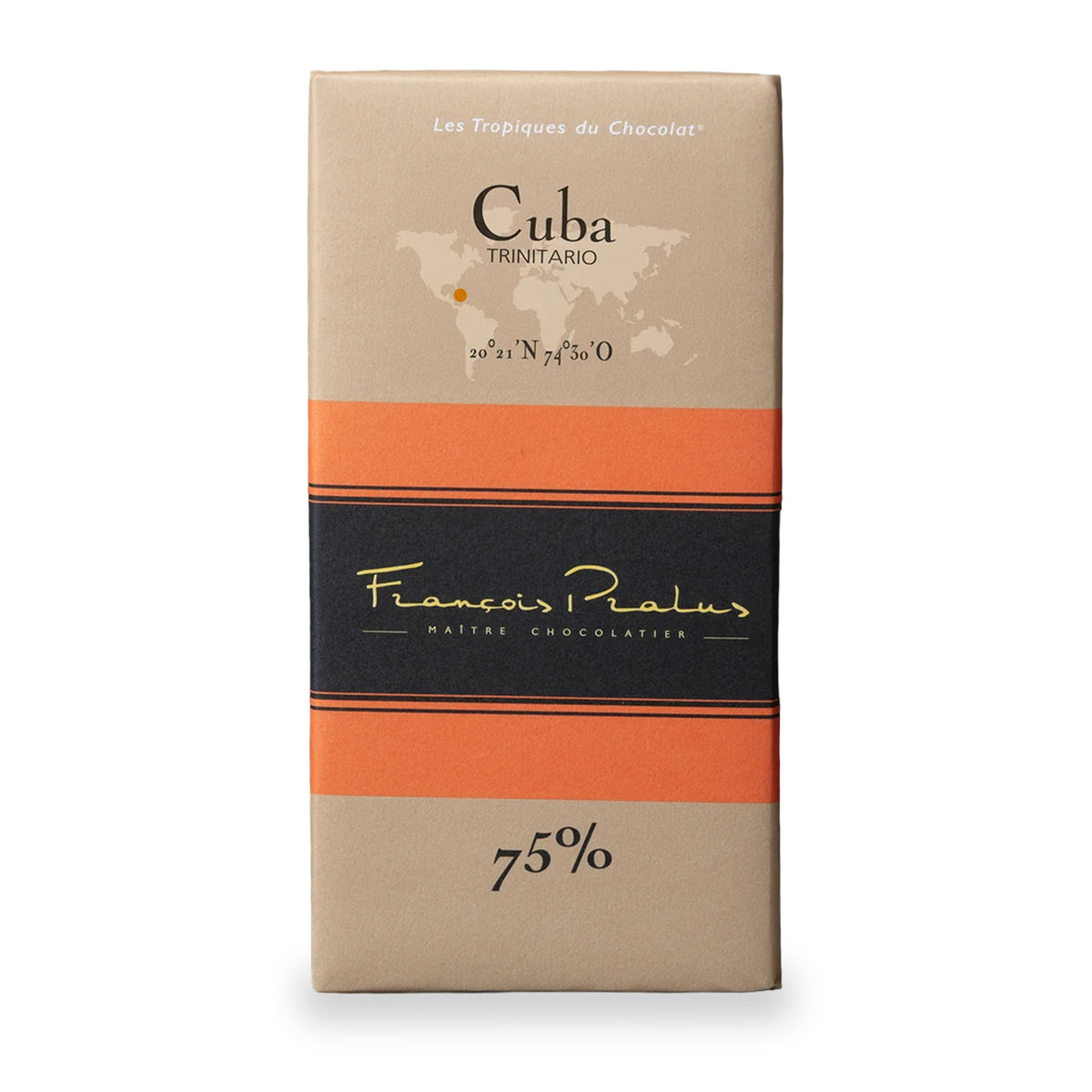 Cuba 75% Dark Chocolate Bar by François Pralus, 100 g