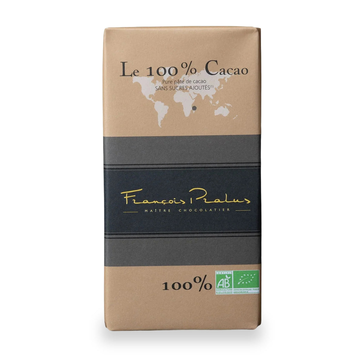 Madagascar 100% Dark Chocolate Bar by François Pralus, 100 g