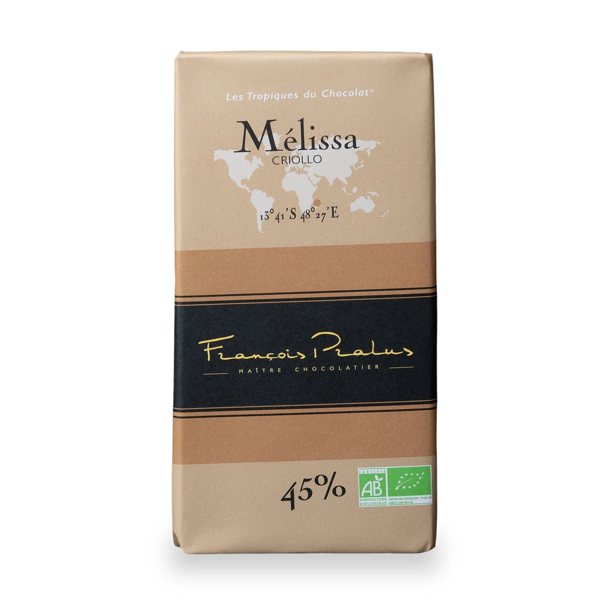 Mélissa 45% Milk Chocolate Bar by François Pralus, 100 g