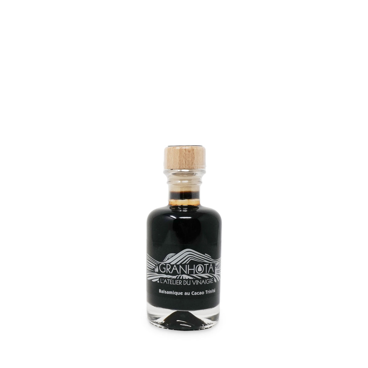 Vinaigre balsamique au grué de cacao de Granhota, bouteille en verre de 100 ml