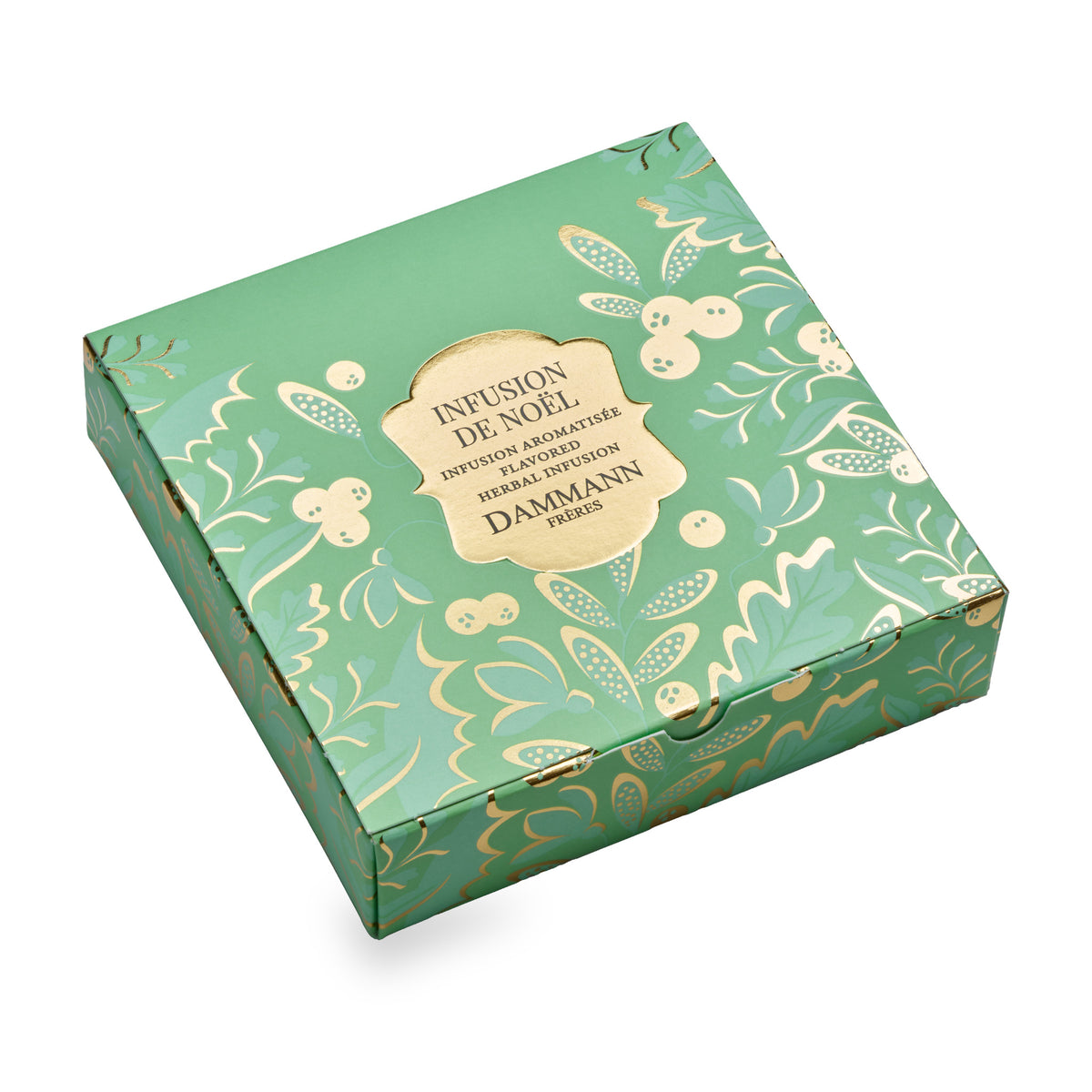 Infusion de Noël by Dammann Frères, light green box of 6 sachets