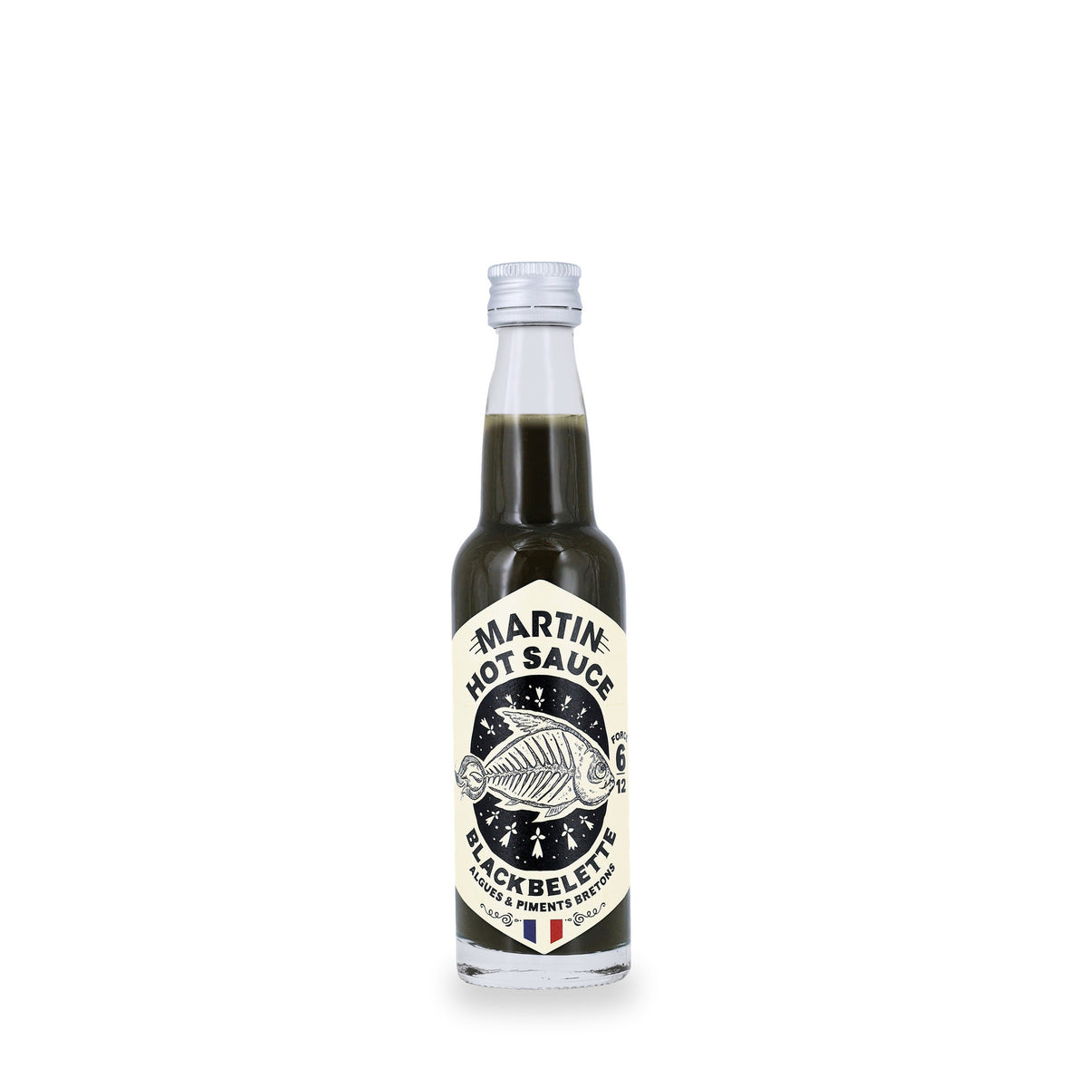 Sauce piquante Blackbelette de Sauce Martin, bouteille en verre de 100 ml