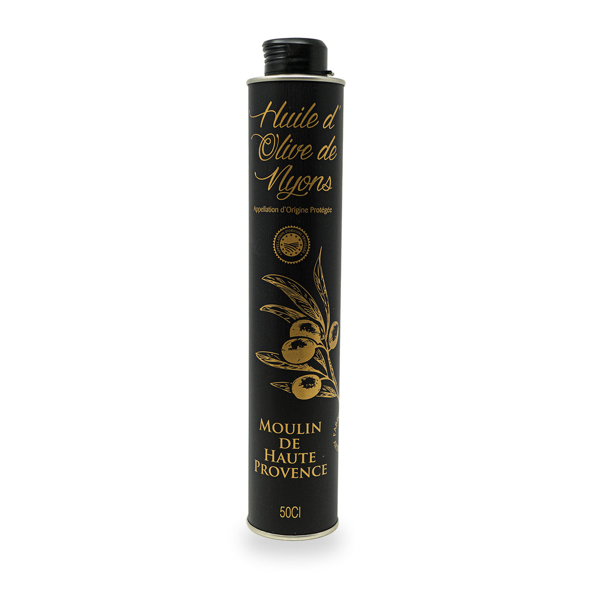 Huile d’olive vierge extra AOP Nyons Moulin de Haute Provence, bidon de 500 ml