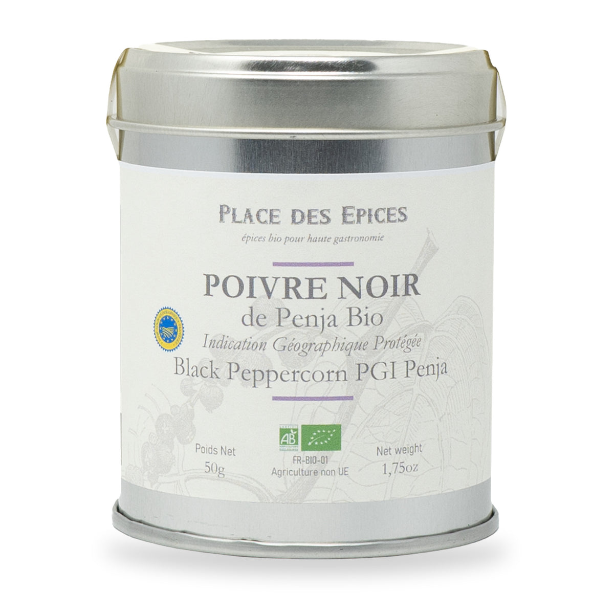 Black Peppercorn Penja by Place des Épices, 50 g tin