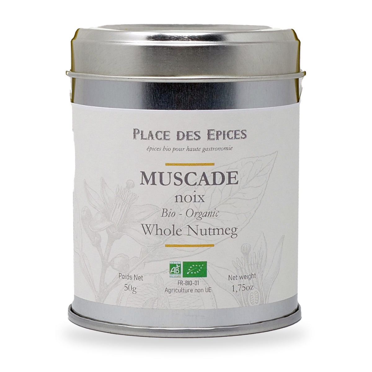 Whole Nutmeg by Place des Épices, 50 g tin
