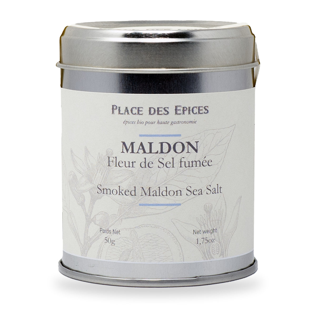 Fleur de sel de Maldon Place des Épices, boîte métal de 50 g