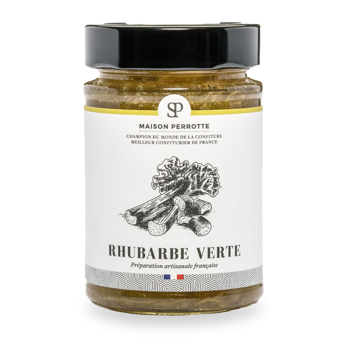 Green Rhubarb Jam by Maison Perrotte, 210 g glass jar